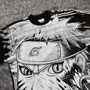 Naruto Shippuden T-Shirt Mens Medium Black Beast Primitive All Over Print AOP